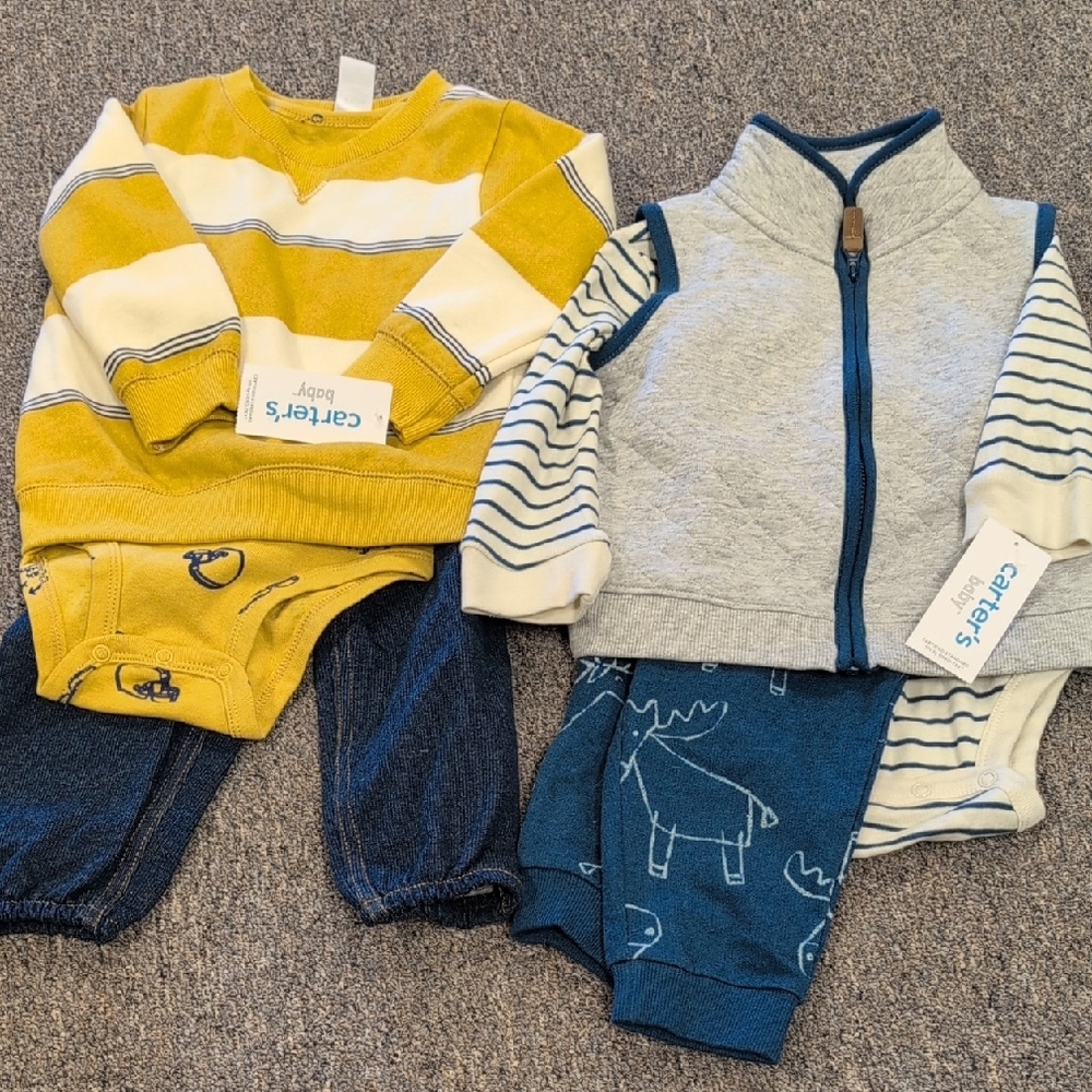 Carter's Yellow and Gray Baby Outfit Set